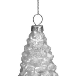 Northlight Frosted White Pine Cone Glass Ornament -Holiday Glow D491142S 3