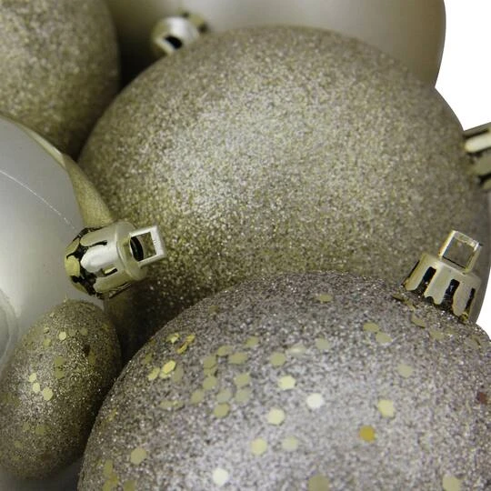Northlight 12ct. Champagne Gold Shatterproof Christmas Ball Ornaments Set 5 Northlight 12ct. Champagne Gold Shatterproof Christmas Ball Ornaments Set - Image 3