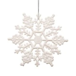 Northlight 24ct. 4" White Glitter Snowflake Christmas Ornaments -Holiday Glow D491154S 11