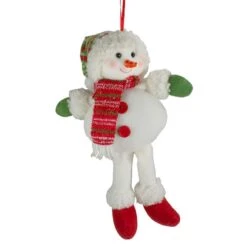 Northlight 13" Jolly Smiling Plush Snowman Hanging Christmas Ornament -Holiday Glow D491158S 1 1