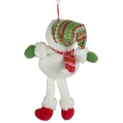 Northlight 13" Jolly Smiling Plush Snowman Hanging Christmas Ornament -Holiday Glow D491158S 4
