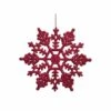Northlight 24ct. 4" Berry Red Glitter Snowflake Christmas Ornaments -Holiday Glow D491159S 1