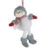 Northlight 14" Gray & Red Plush Snowman Hanging Christmas Ornament -Holiday Glow D491160S 1