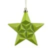 12ct. 5" Matte Green Kiwi Glittered Star Shatterproof Christmas Ornaments 2 12ct. 5" Matte Green Kiwi Glittered Star Shatterproof Christmas Ornaments -Holiday Glow D491163S 1