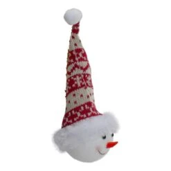 Northlight 7" Smiling Snowman Head Wearing A Winter Hat Christmas Ornament -Holiday Glow D491164S 2