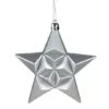 12ct. 5" Glitter & Matte Silver Splendor Shatterproof Star Christmas Ornaments 1 12ct. 5" Glitter & Matte Silver Splendor Shatterproof Star Christmas Ornaments -Holiday Glow D491165S 1
