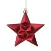 12ct. 5" Glitter Matte Red & Gold Star Shatterproof Christmas Ornaments -Holiday Glow D491166S 1