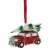Northlight 3" Red & White Car With Tree Christmas Ornament -Holiday Glow D491168S 1