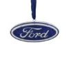 Northlight 4" Metallic Glitter Blue "Ford" Logo Silver Plated Christmas Tree Ornament -Holiday Glow D491172S 1