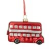 Northlight 4" Shiny Metallic Red & Silver Glass Double Decker Bus Christmas Ornament -Holiday Glow D491173S 1