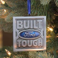 Northlight 3" Brushed Nickel Plated Built Ford Tough Christmas Ornament -Holiday Glow D491174S 3