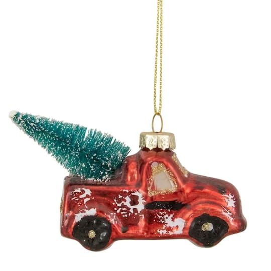 Northlight 4" Red Metallic Truck With A Sisal Tree Glass Christmas Ornament 11 Northlight 4" Red Metallic Truck With A Sisal Tree Glass Christmas Ornament - Image 9