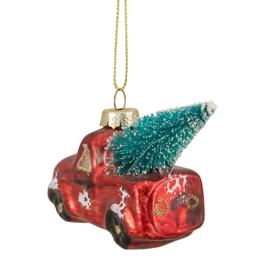 Northlight 4" Red Metallic Truck With A Sisal Tree Glass Christmas Ornament 7 Northlight 4" Red Metallic Truck With A Sisal Tree Glass Christmas Ornament - Image 5