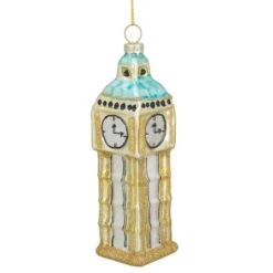 Northlight 5" Glittered Gold Glass Big Ben Christmas Ornament -Holiday Glow D491176S 11