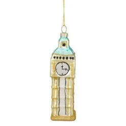Northlight 5" Glittered Gold Glass Big Ben Christmas Ornament -Holiday Glow D491176S 13