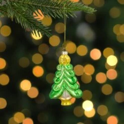 Northlight 5" Pearl & Glitter Green & Gold Glass Christmas Tree Hanging Ornament 15 Northlight 5" Pearl & Glitter Green & Gold Glass Christmas Tree Hanging Ornament -Holiday Glow D491177S 12