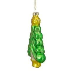 Northlight 5" Pearl & Glitter Green & Gold Glass Christmas Tree Hanging Ornament 17 Northlight 5" Pearl & Glitter Green & Gold Glass Christmas Tree Hanging Ornament -Holiday Glow D491177S 14