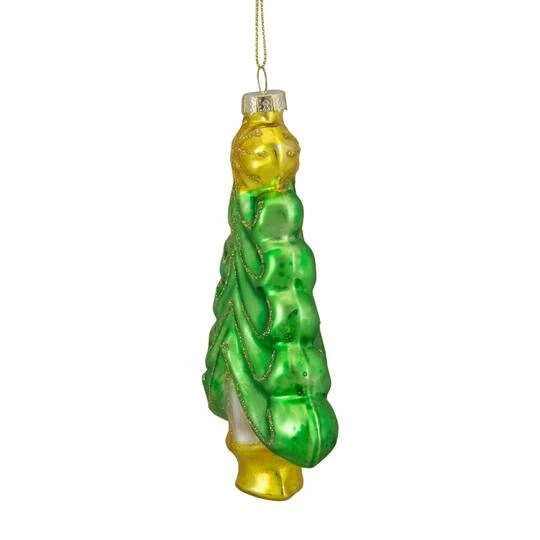 Northlight 5" Pearl & Glitter Green & Gold Glass Christmas Tree Hanging Ornament 10 Northlight 5" Pearl & Glitter Green & Gold Glass Christmas Tree Hanging Ornament - Image 8