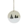 Northlight 4" Winter Pine Trees On Wood Disc Christmas Ornament -Holiday Glow D491178S 1