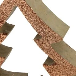 Northlight 7" Brown Glittered Cutout Christmas Tree Ornament -Holiday Glow D491180S 3