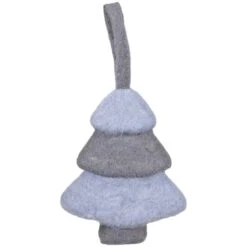Northlight 6" Gray & Blue Felt Christmas Tree Ornament -Holiday Glow D491181S 1 1