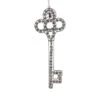 10" Silver Antique Finish Rhinestone Embellished Key Christmas Ornament -Holiday Glow D491182S 1
