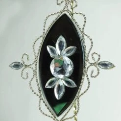 9.5" Silver Elegant Jeweled Mirrored Drop Christmas Ornament -Holiday Glow D491184S 3