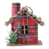 Northlight 4" Frosted & Glittered Red & Brown Plaid Country Cabin Christmas Ornament -Holiday Glow D491185S 1
