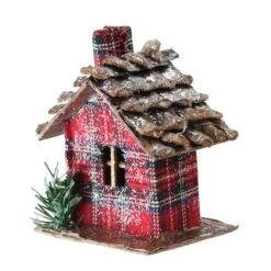 Northlight 4" Frosted & Glittered Red & Brown Plaid Country Cabin Christmas Ornament -Holiday Glow D491185S 2