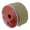 Northlight 2.5" X 10yd. Wired Faded Burlap Christmas Ribbon 1 Northlight 2.5" X 10yd. Wired Faded Burlap Christmas Ribbon -Holiday Glow D491215S 1