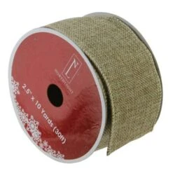 Northlight 2.5" X 10yd. Wired Faded Burlap Christmas Ribbon