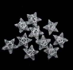 PENN 10ct. Clear LED Spun Glass Star Christmas String Lights -Holiday Glow D491435S 1
