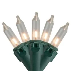 Northlight 50ct. Mini Christmas String Lights With Green Wire Clear -Holiday Glow D491460S 1 1