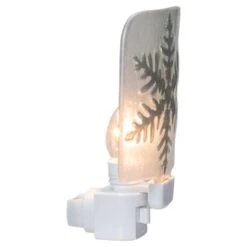 Northlight Silver Snowflake Glass Christmas Night Light -Holiday Glow D491467S 3