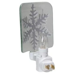 Northlight Silver Snowflake Glass Christmas Night Light -Holiday Glow D491467S 4