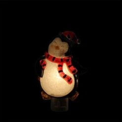 Northlight 6" Black & Red Penguin With Santa Hat Christmas Night Light 8 Northlight 6" Black & Red Penguin With Santa Hat Christmas Night Light -Holiday Glow D491468S 2