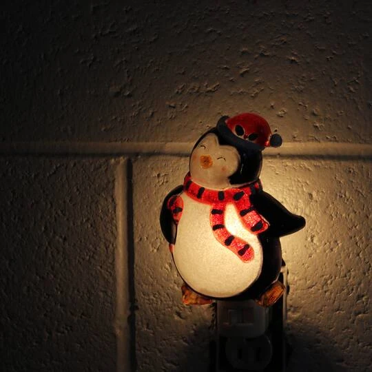 Northlight 6" Black & Red Penguin With Santa Hat Christmas Night Light 6 Northlight 6" Black & Red Penguin With Santa Hat Christmas Night Light - Image 4