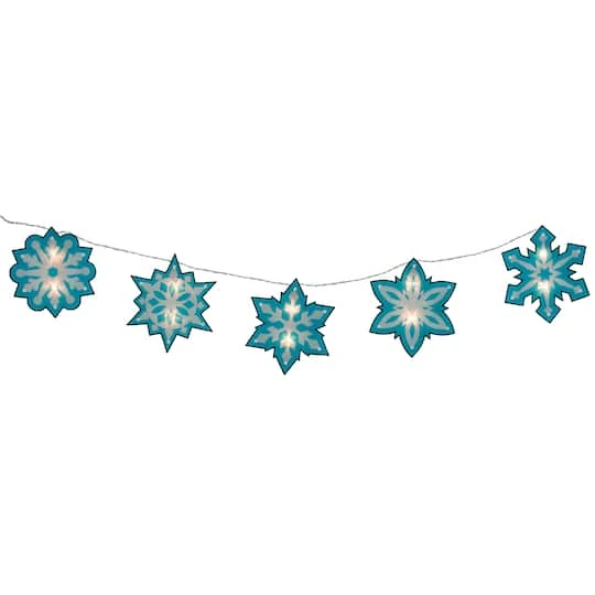 Impact 10ct. Blue & White Snowflake Clear Christmas Lights 3 Impact 10ct. Blue & White Snowflake Clear Christmas Lights