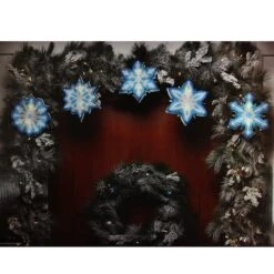 Impact 10ct. Blue & White Snowflake Clear Christmas Lights 8 Impact 10ct. Blue & White Snowflake Clear Christmas Lights -Holiday Glow D491473S 2