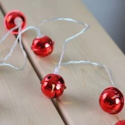 Northlight 8ct. Red LED Jingle Bell Christmas Lights -Holiday Glow D491474S 3