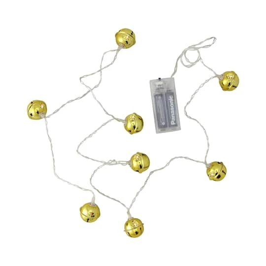 Northlight 8ct. Gold LED Jingle Bell Christmas Lights 4 Northlight 8ct. Gold LED Jingle Bell Christmas Lights - Image 2