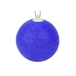 Sienna 7" Blue Shimmering Sphere Mini Ball Outdoor Decorative Patio Christmas String Lights -Holiday Glow D491503S 3