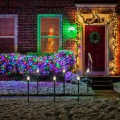 Northlight Mighty Light Clear C9 Christmas Pathway Marker Set, Green Wire -Holiday Glow D491617S 12