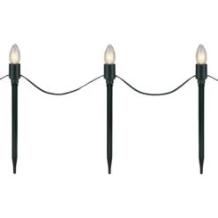 Northlight Mighty Light Clear C9 Christmas Pathway Marker Set, Green Wire -Holiday Glow D491617S 14