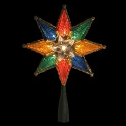 Northlight 8" Lighted Multi Color 8-Point Star Tree Topper 8 Northlight 8" Lighted Multi Color 8-Point Star Tree Topper -Holiday Glow D491632S 2