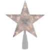 Northlight 7.5" Clear & White 5-Point Star Tree Topper -Holiday Glow D491633S 1