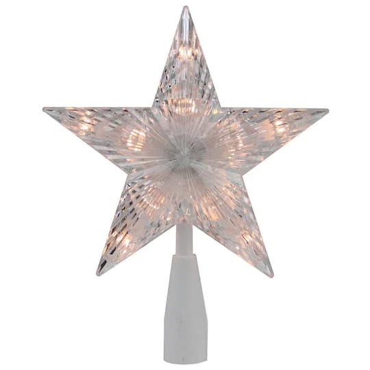 Northlight 7.5" Clear & White 5-Point Star Tree Topper 6 Northlight 7.5" Clear & White 5-Point Star Tree Topper - Image 4