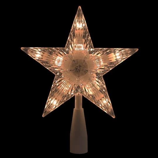 Northlight 7.5" Clear & White 5-Point Star Tree Topper 7 Northlight 7.5" Clear & White 5-Point Star Tree Topper - Image 5
