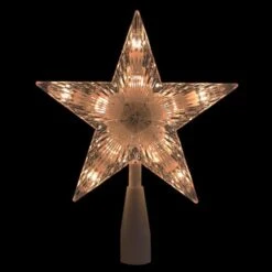 Northlight 7.5" Clear & White 5-Point Star Tree Topper 10 Northlight 7.5" Clear & White 5-Point Star Tree Topper -Holiday Glow D491633S 2