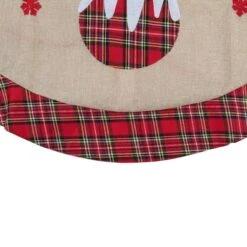 Northlight 48" Christmas Puddings Burlap Plaid Tree Skirt 12 Northlight 48" Christmas Puddings Burlap Plaid Tree Skirt -Holiday Glow D491635S 4